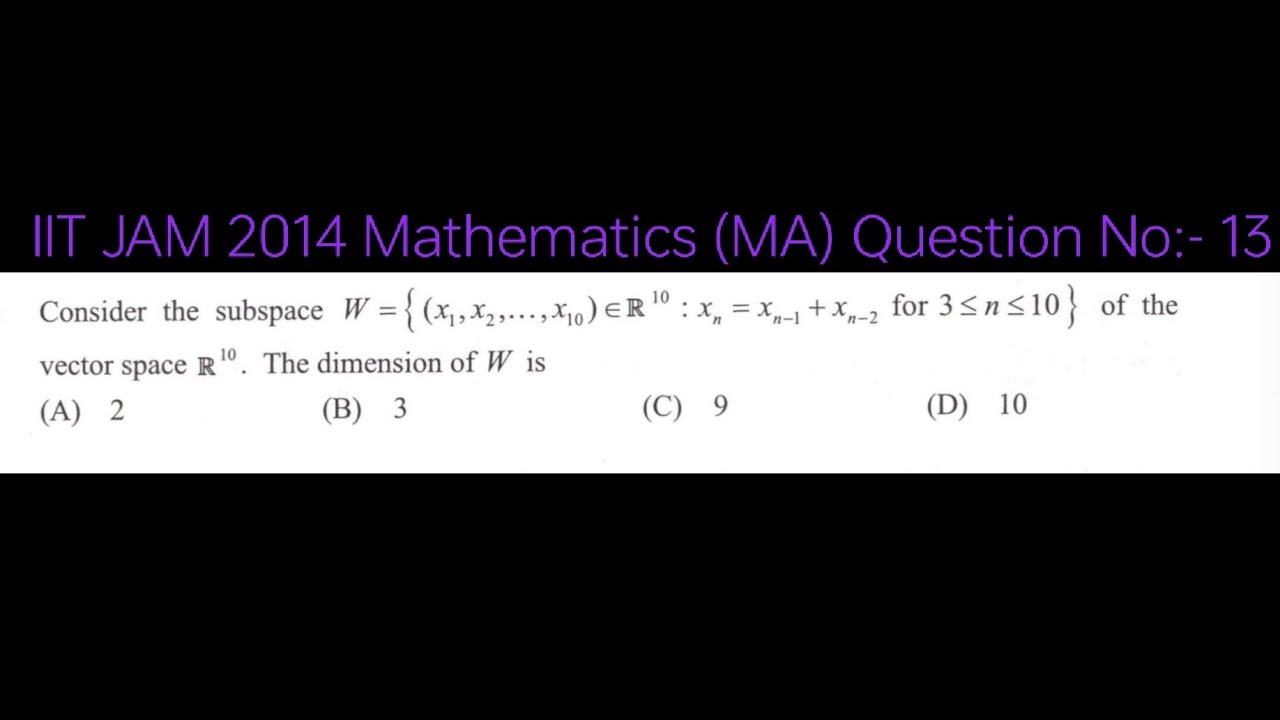 IIT JAM 2014 Mathematics (MA) Question No:- 13 | Full Detailed Solution #iitjam2014 