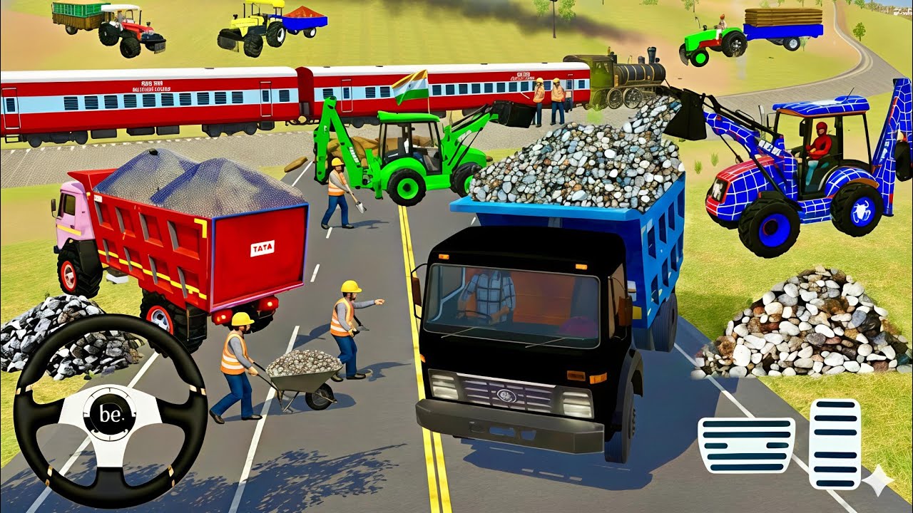🔴Drive JCB and Uploading 🪨🏗Stone From Dumper🌋 Truck in Game #truck​ #jcb​ #tractor​ #dumper​ #games​