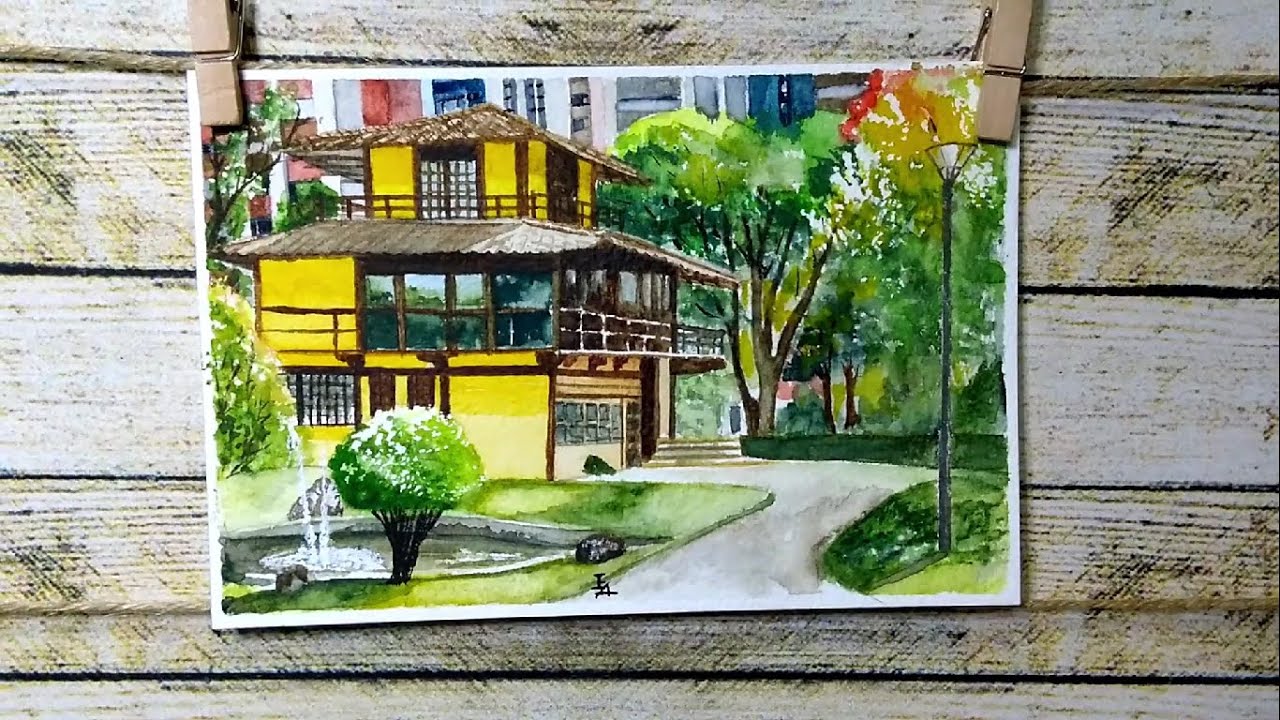 Como pintar com tinta aquarela a paisagem urbana?
