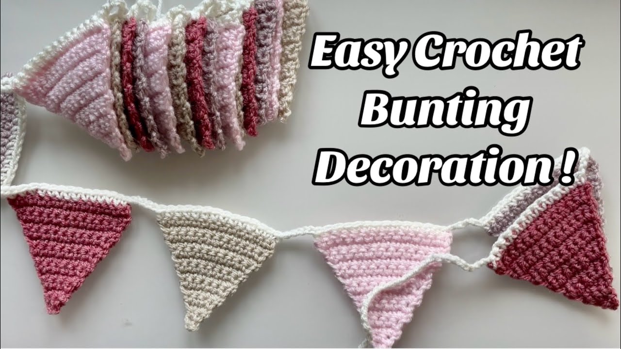 CROCHET PATTERN- THE EASIEST BUNTING Easy Step by step Tutorial for Projects & More US TERMS