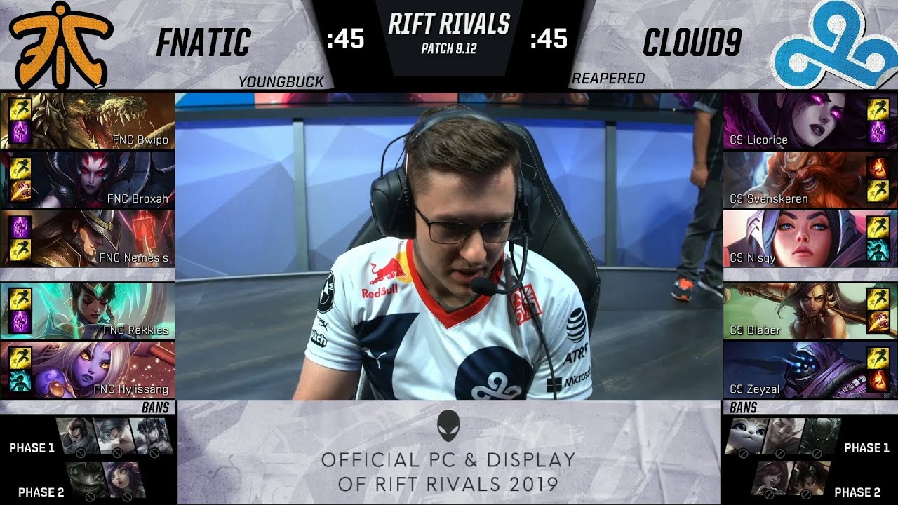 C9 vs FNC - 2019 Rift Rivals - Cloud 9 vs Fnatic