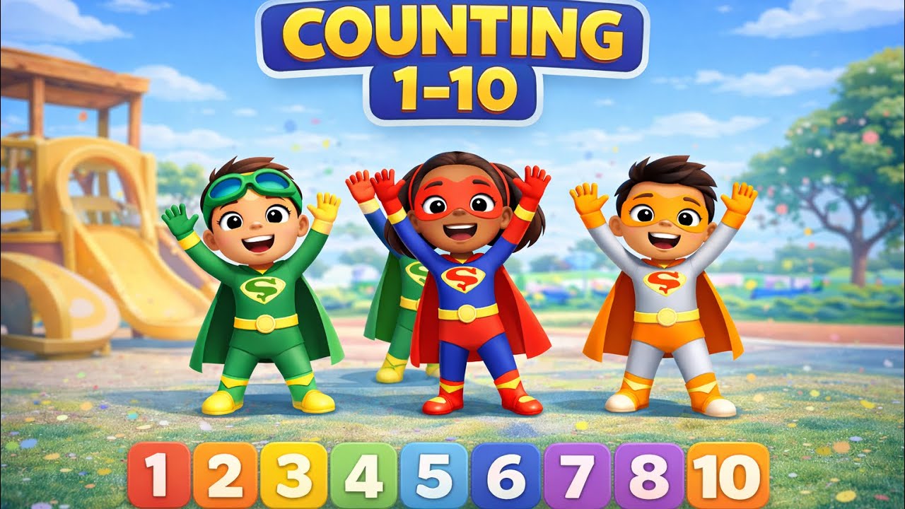 Counting 1 to 10 with Superheroes 🔢🦸‍♂️ | Fun Counting Video for Kids 🔢👶