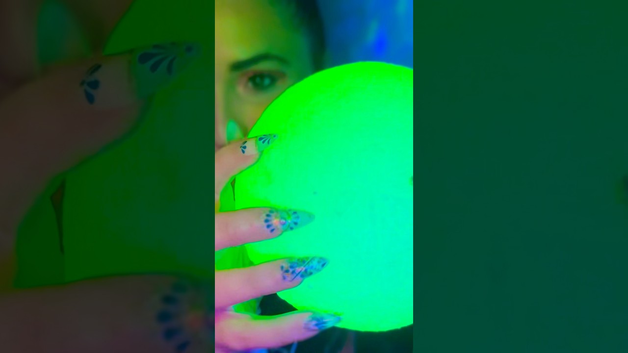 ASMR | Color Changing Moon Lamp 🌙 #asmrscratching #asmrtapping #asmrlighttriggers #asmrlongnails