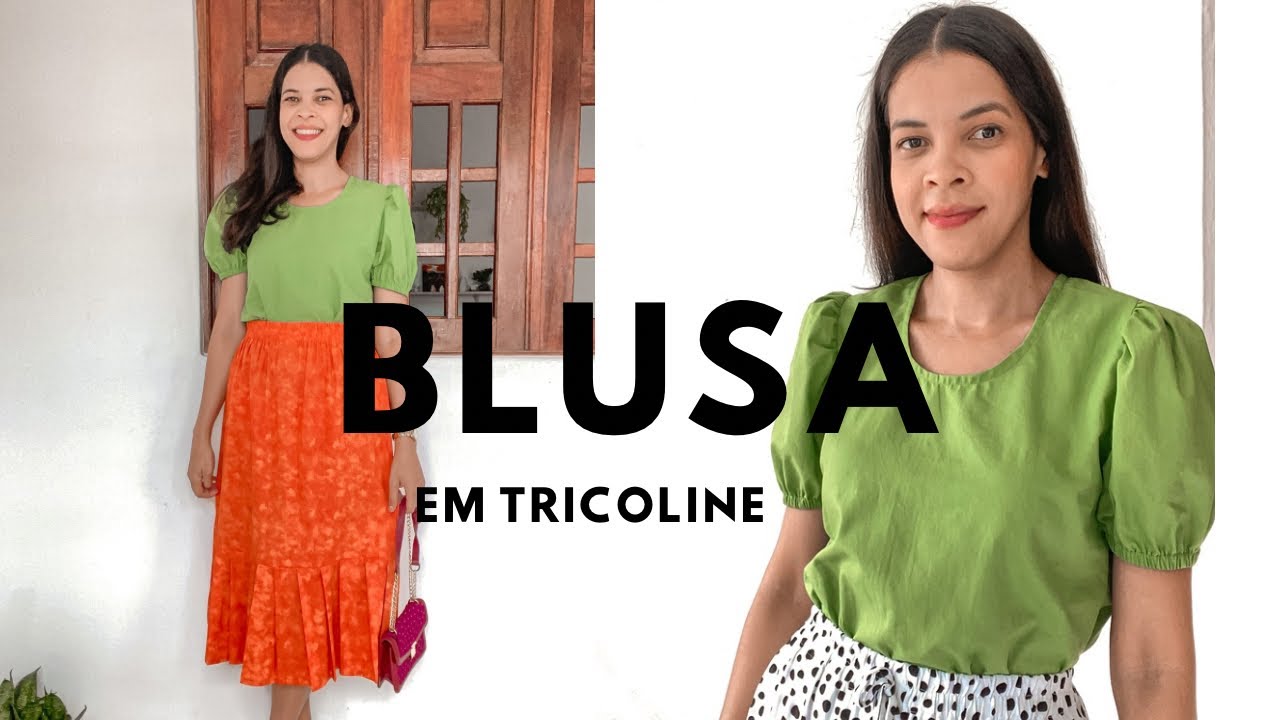 BLUSA PERFEITA corte e costura passo a passo feita em tricoline