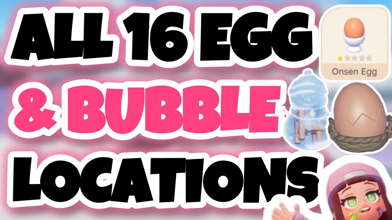 ALL 16 egg and bubble locations! Unlock onsen egg recipe! | HEARTOPIA