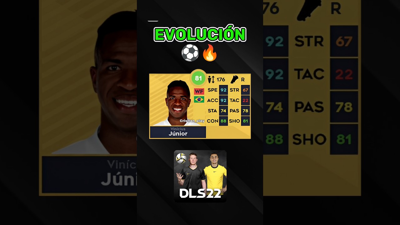 La evoluci&oacute;n de Vin&iacute;cius J&uacute;nior en DLS⚽. #dls25 #dls