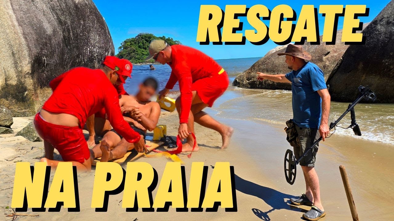 Tesouros e RESGATE na PRAIA LOTADA