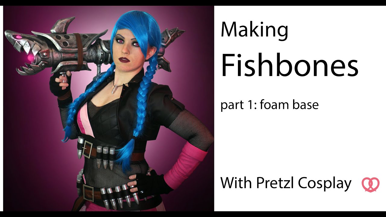 How to make Fishbones for Jinx cosplay - step 1 - Foam base