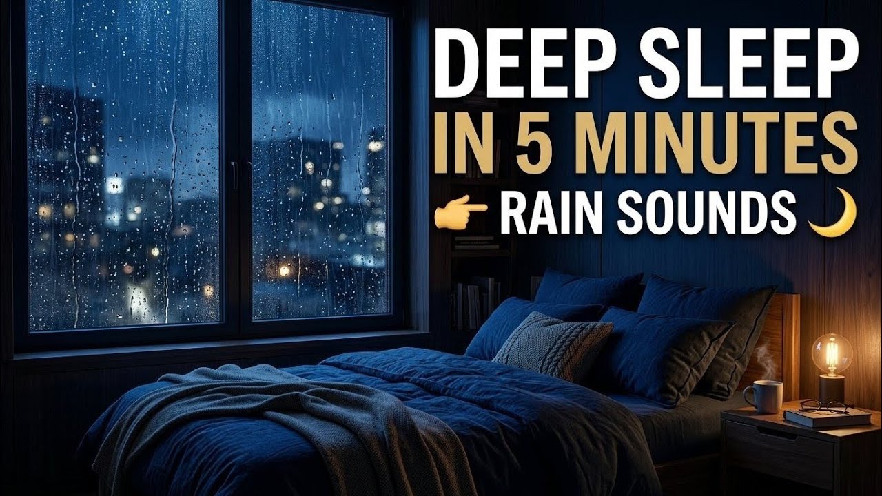 Deep Sleep Rain Sounds.8 Hours Black Screen(no ads)