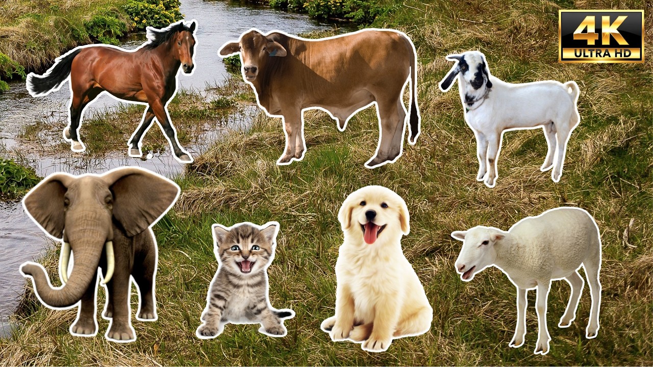 Animal Sounds & Names in 4K 🙀🐨 | Educational Wildlife | Age Animals