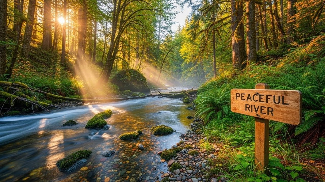 Peaceful Forest River 🌲🌊 Natural Ambience for Deep Sleep and Stress Relief #2386