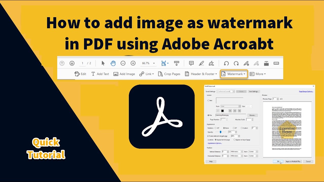 How to add image watermark in pdf