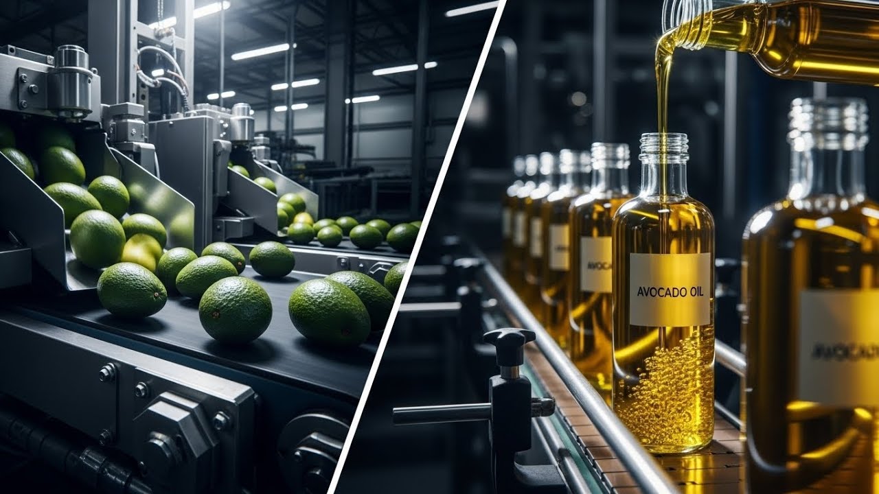 Inside a Avocado Oil Factory | How Oil Is Made (Full Process)