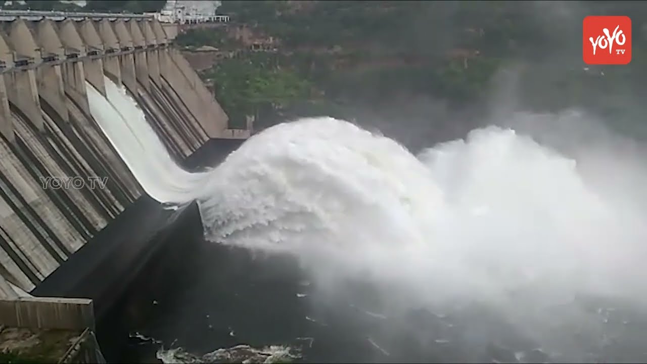 Srisailam Dam Water Level Reaches Record High | Srisailam Dam Gates Open | YOYO TV Channel