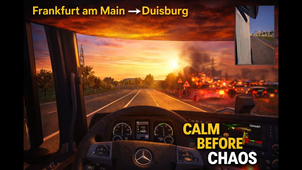 POV 4K | Frankfurt am Main to Duisburg – MPTrucker Traffic Chaos at the End