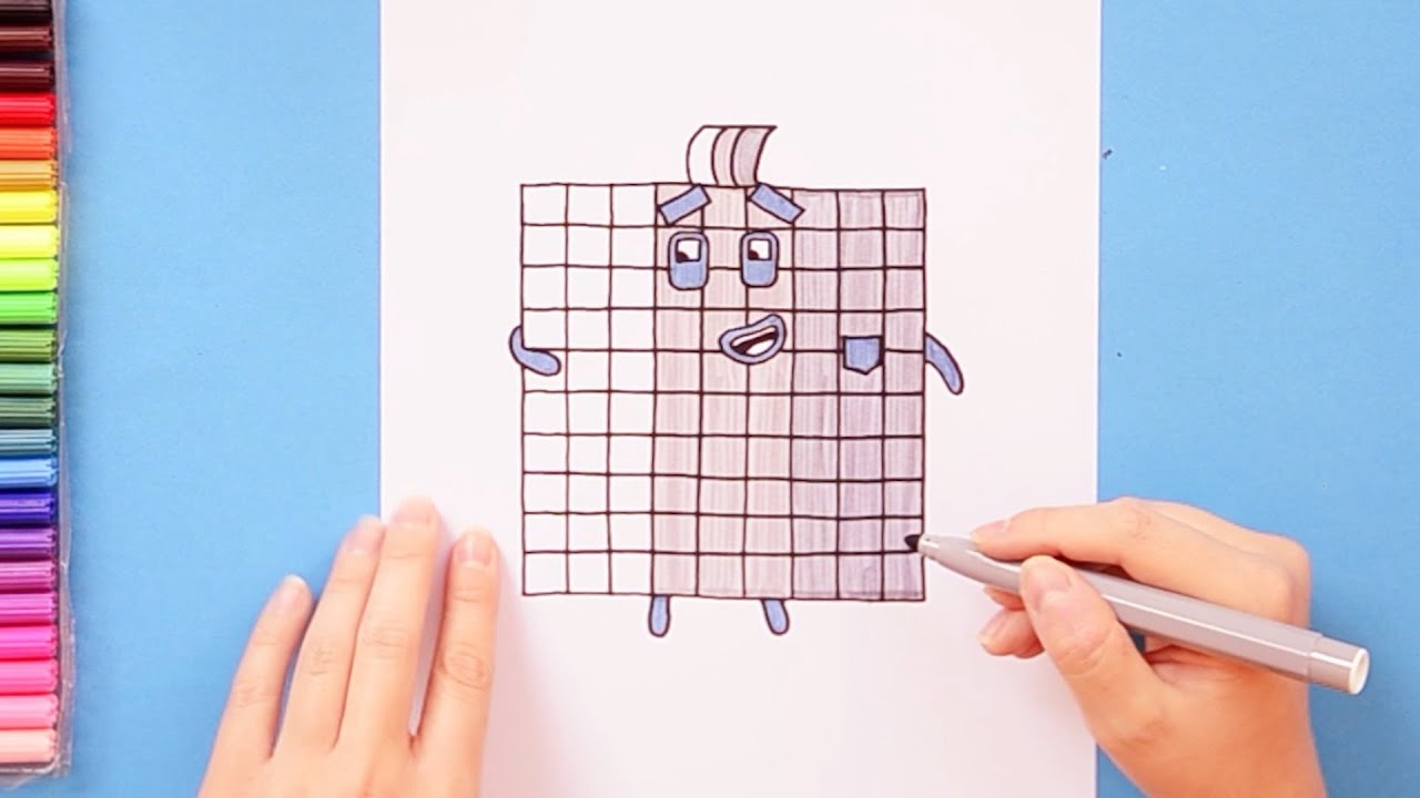 How to draw Numberblocks Block 90