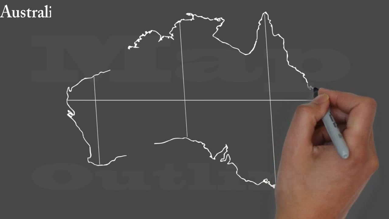 Draw Australia Outline Map / How to Draw Outline Map of Australia / Outline Map Series