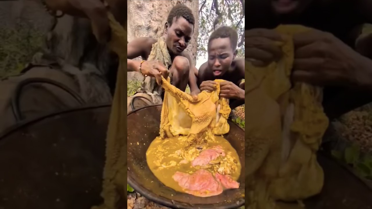 Hadzabe tribe Big hunt today guys amazing meal 😋 #africa #hadzabetribe  #tribal #tanzania