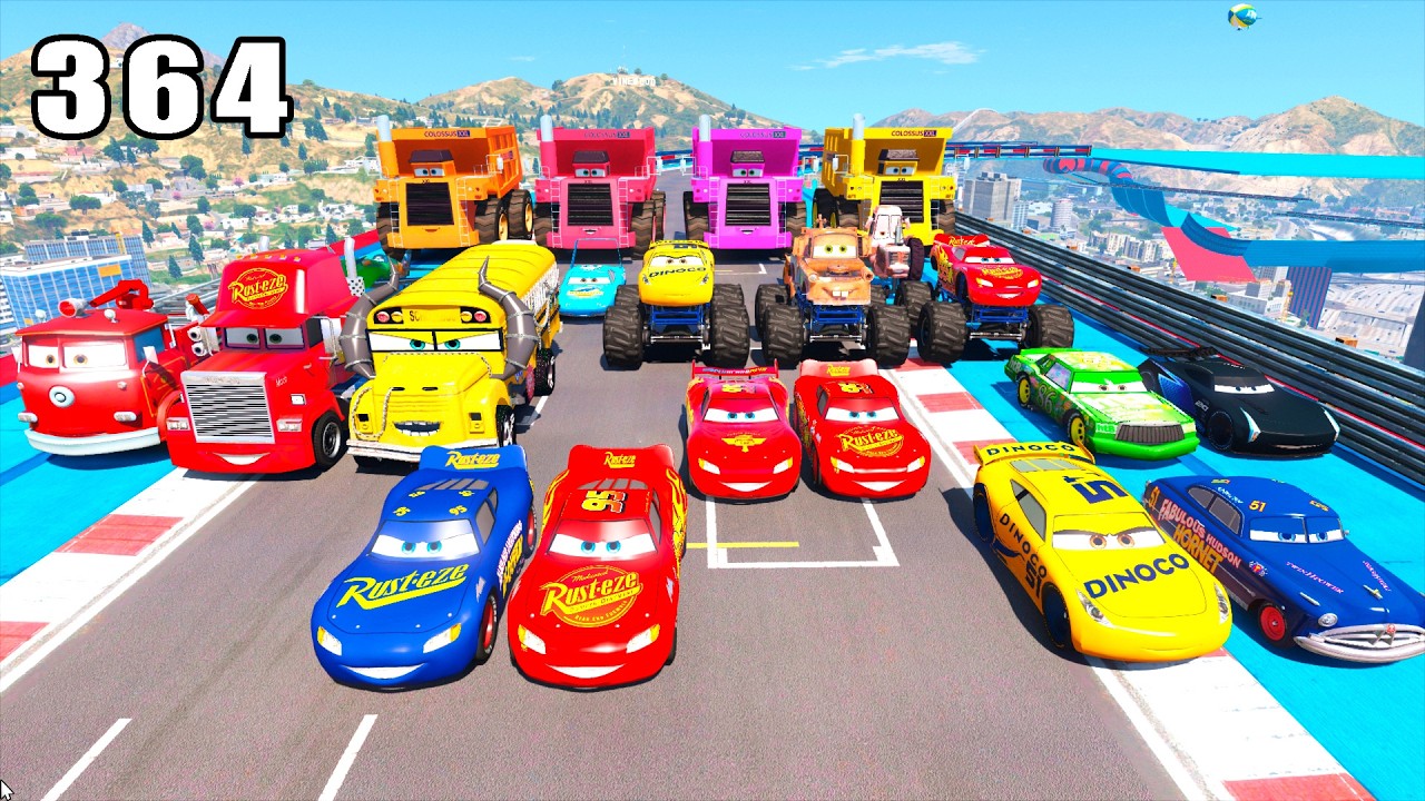 GTA V Mods Stunt Car Racing Challenge 🚙 By SPIDER-MAN With Amazing Super Cars monster trucks ep 364