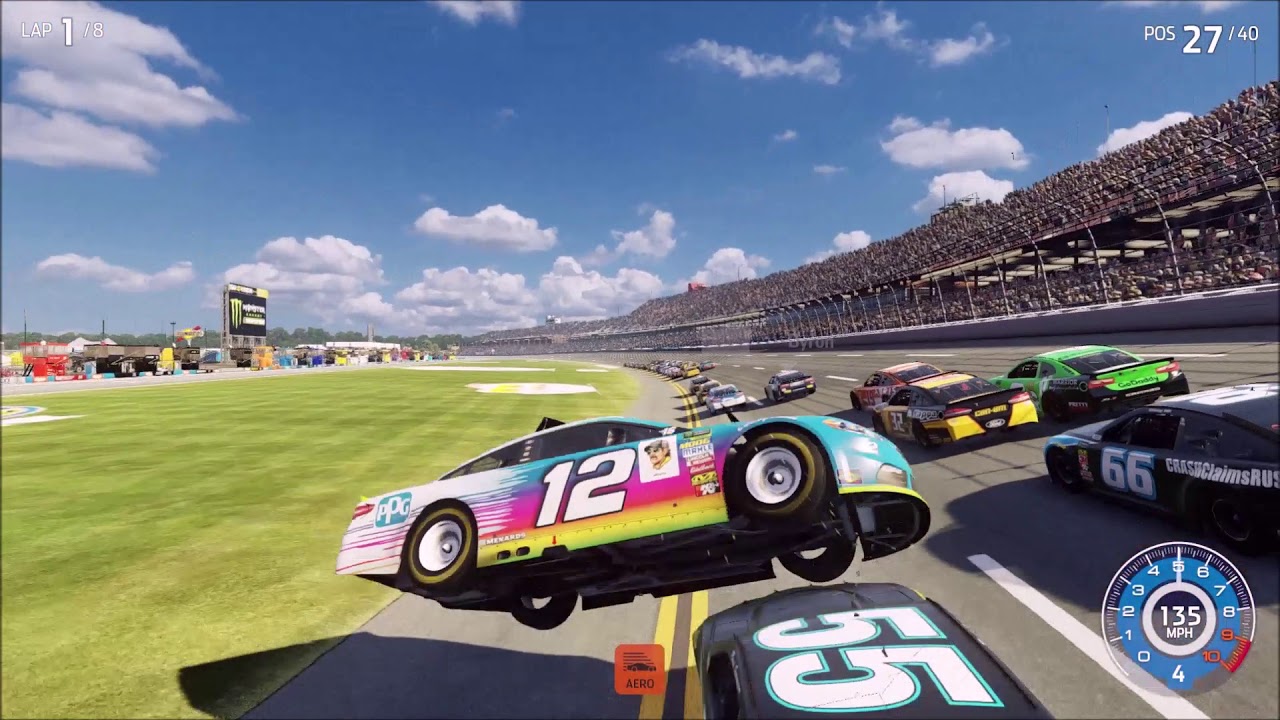 Nascar Heat 3 Crash Compilation - Talladega Edition (10 Minutes Long!)
