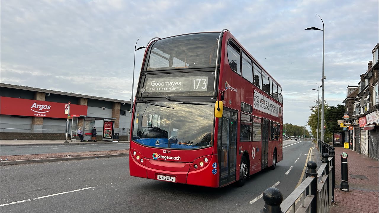 Journey on Stagecoach London Route 173 ADL Enviro 400 10104 LX12DBY
