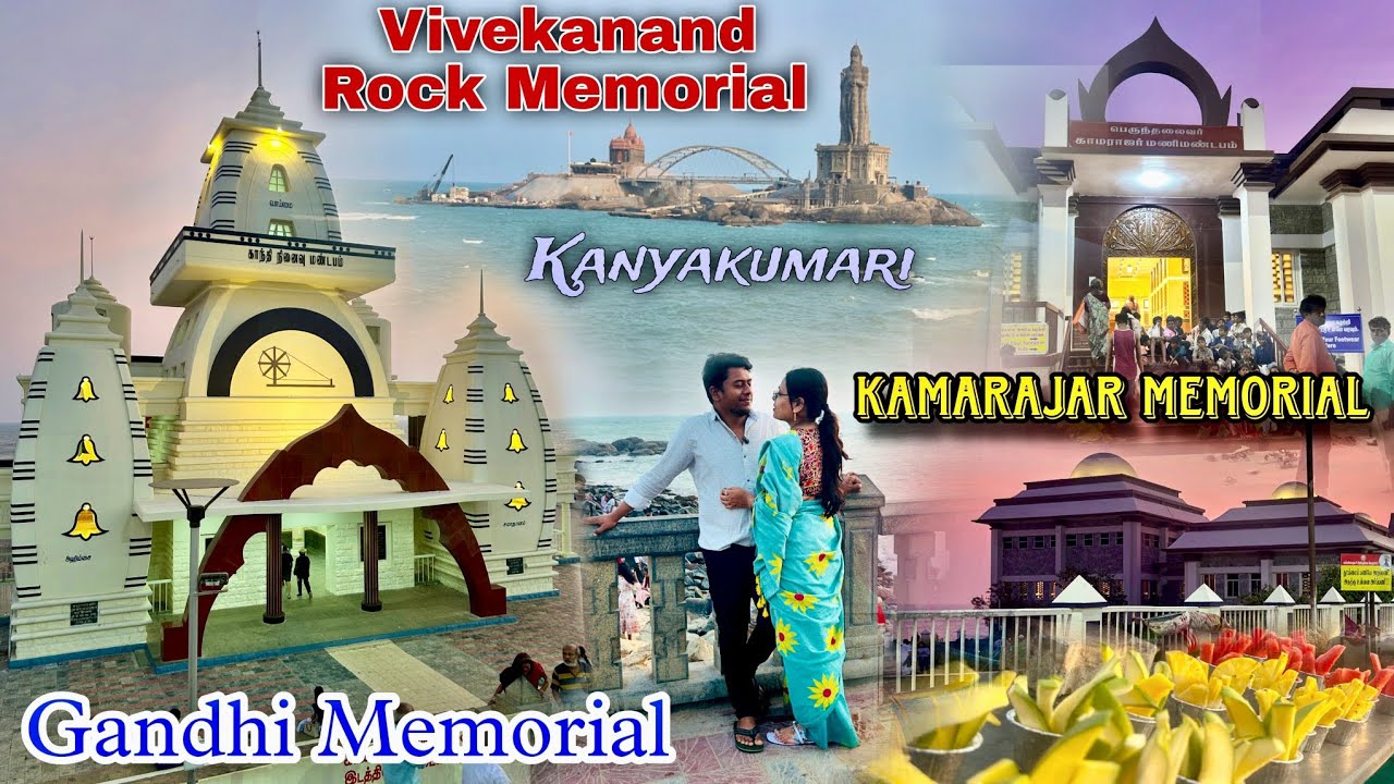 Triveni Sangam 🌊 Vivekanand Rock Memorial - Glass Bridge | Gandhi & Kamarajar Memorial - Kanyakumari