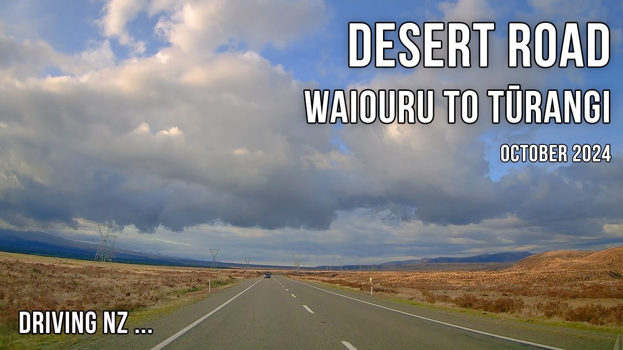 Driving New Zealand: Desert Road - Waiouru to Tūrangi | scenic drive | 4K