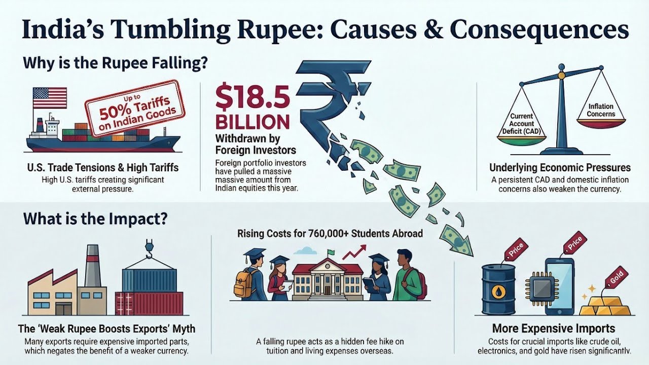 Indian Rupee vs US Dollar: Why INR is Crashing? Explained in 2mins