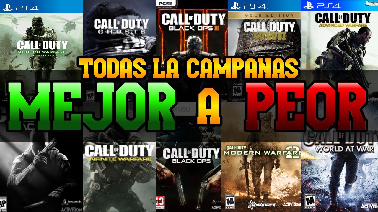 RANKING CAMPAÑAS de CALL OF DUTY de MEJOR a PEOR