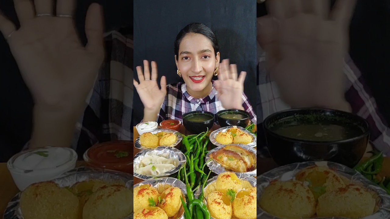 PANI PURI, CHILLI MOMO EATING CHALLENGE 