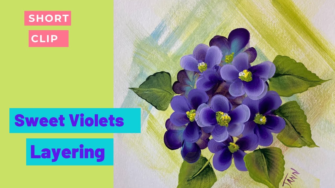 How to paint Sweet Violets in acrylics | Jann Mendenhall Painting