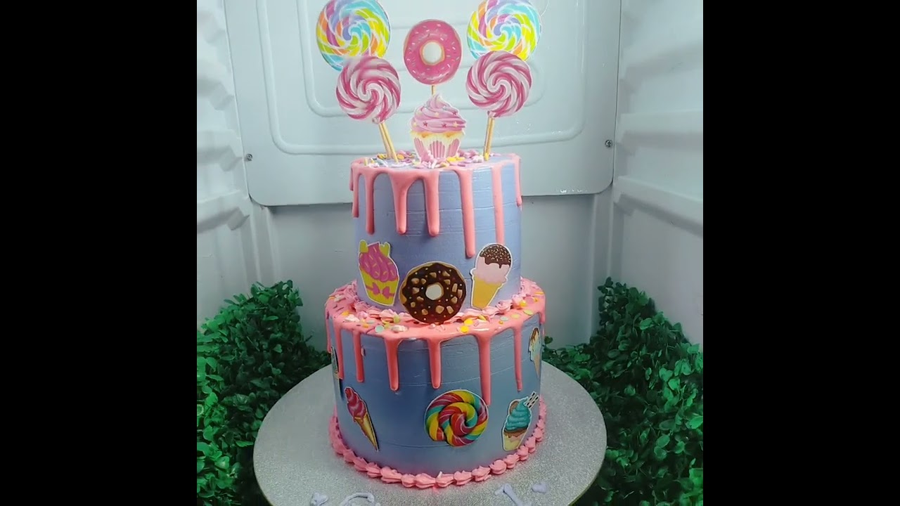 Candy Land Cake#2tieredcake #2layercake #candy#trending #candyland