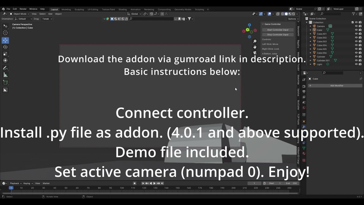 Blender Game Controller Addon