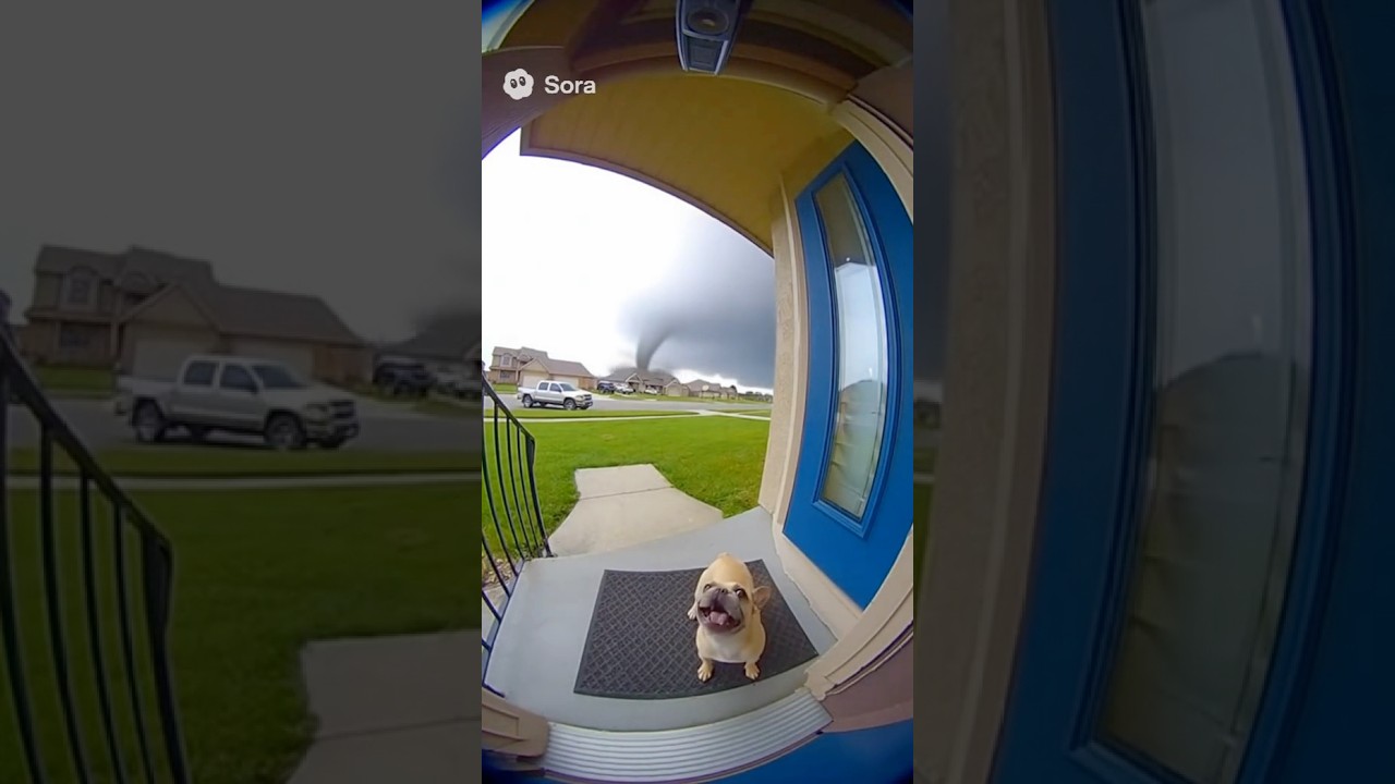 Quick Wash Pibbles belly before the tornado comes 🌪️😱 #ai #pibble #aivideo #aishorts #soraai