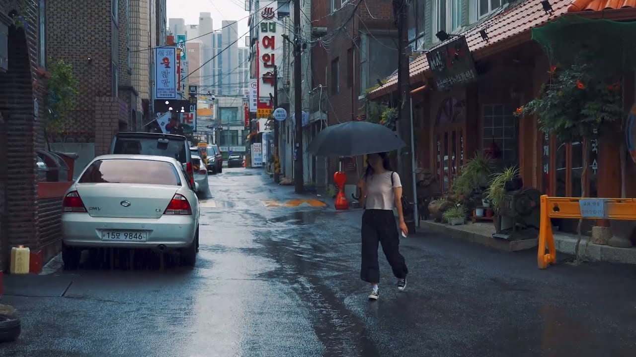 [4K. Rain Walk] 평범한 일상의 골목길도 비를 맞으며 걸으면 낭만이 된다.