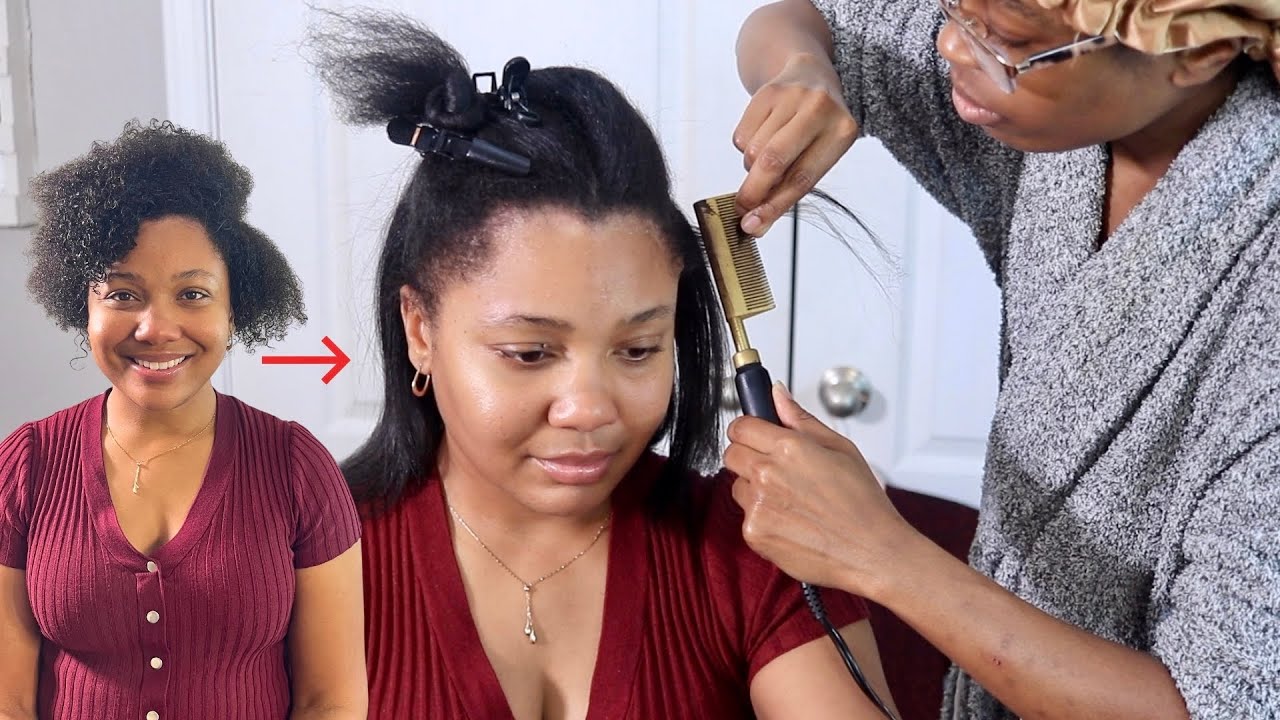 Straightening & Cutting My Natural Hair | Curly to Straight Hair Routine 2026