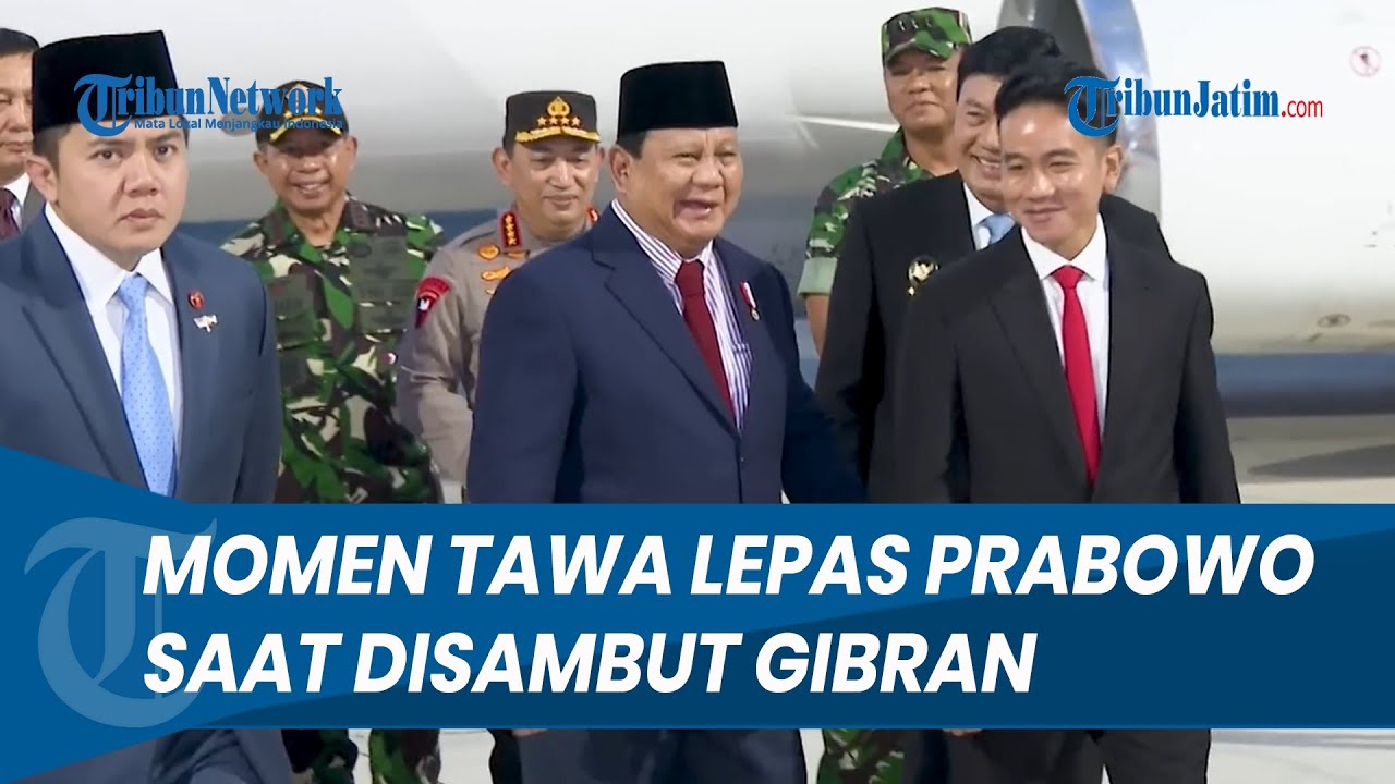 TAWA LEPAS PRABOWO! usai Disambut Gibran di Pangkalan TNI AU, Presiden Tarik Tangan Wapres