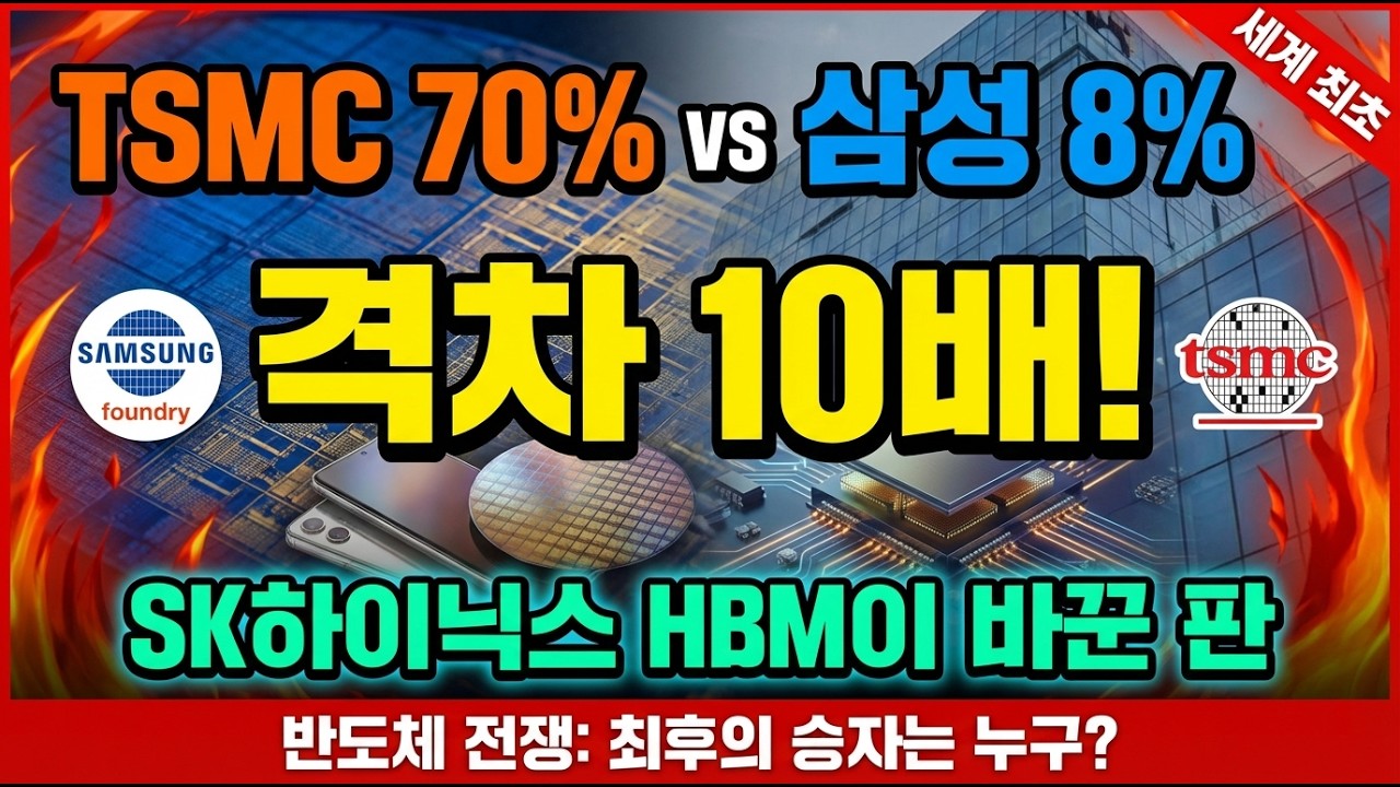 “TSMC 70% vs 삼성 8%… 격차 10배! HBM이 뒤집는다?!”