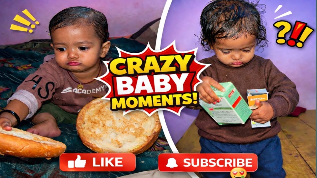 Cute Baby Funny 😭| Bread & Medicine Box Baby Reaction 🍼👉 “Cute Krista की तबीयत खराब |  Vlog 🏠