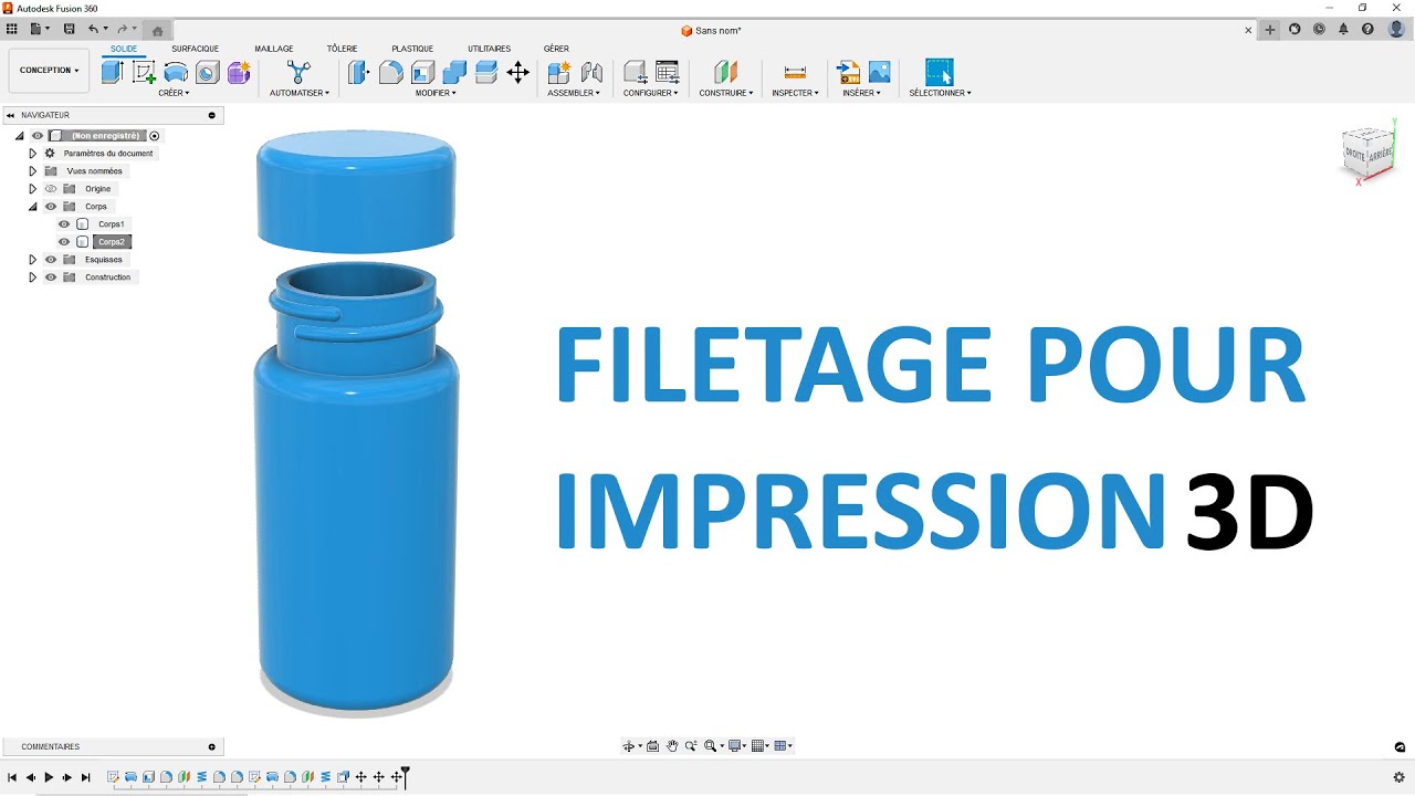 Fusion 360 - Modéliser facilement un filetage pour l'impression 3D