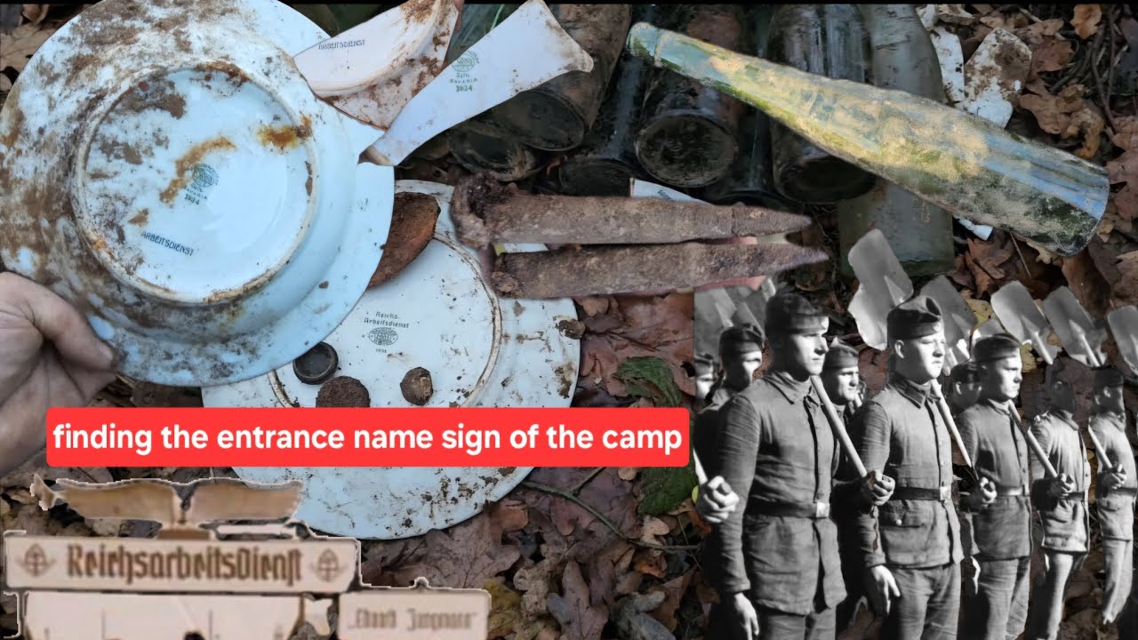 World War 2 Relics Found German camp still Has alot of Amazing Relics Camp Entrance Name Sign Found 