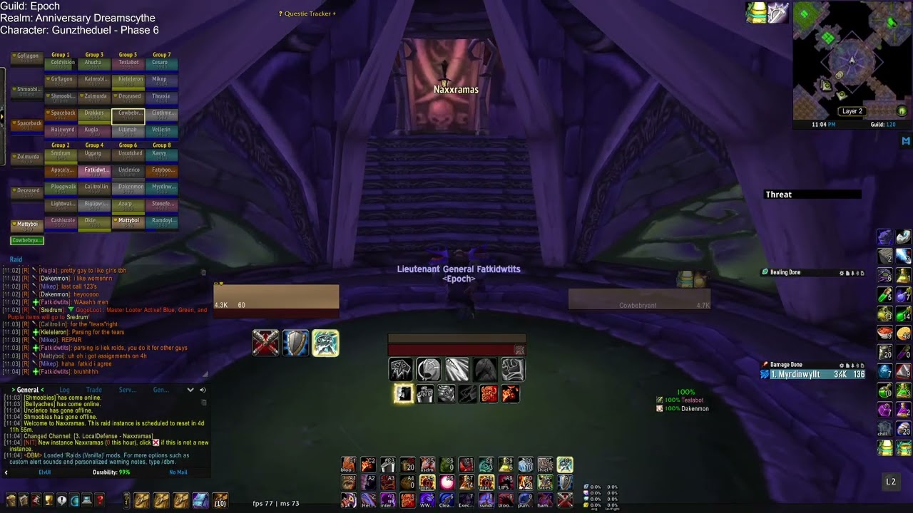 WoW Classic RAID NIGHT - NAXX WARRIOR POV - WEEK 3 - Progression! 4H/SAPH/KT - Part 2