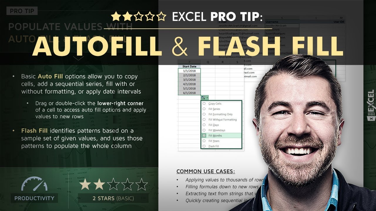 EXCEL PRO TIP: Autofill & Flash Fill