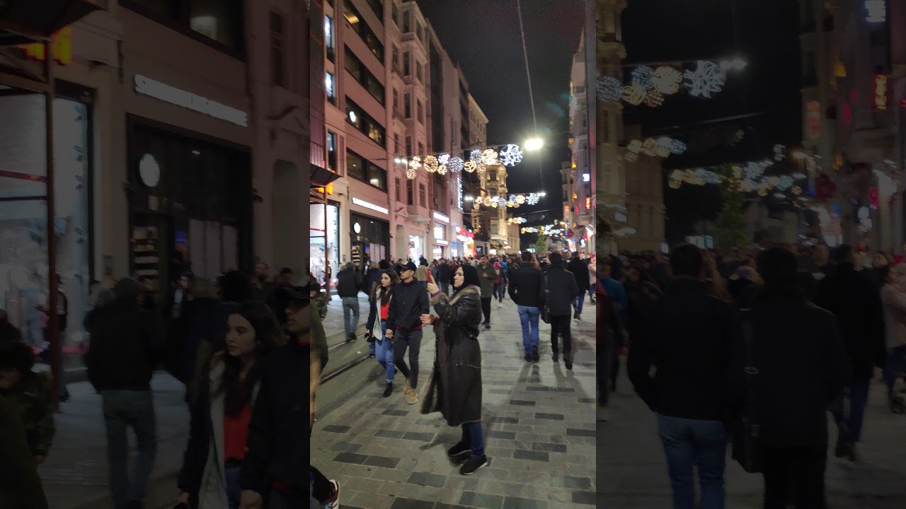 Istanbul Taksim square lane night view