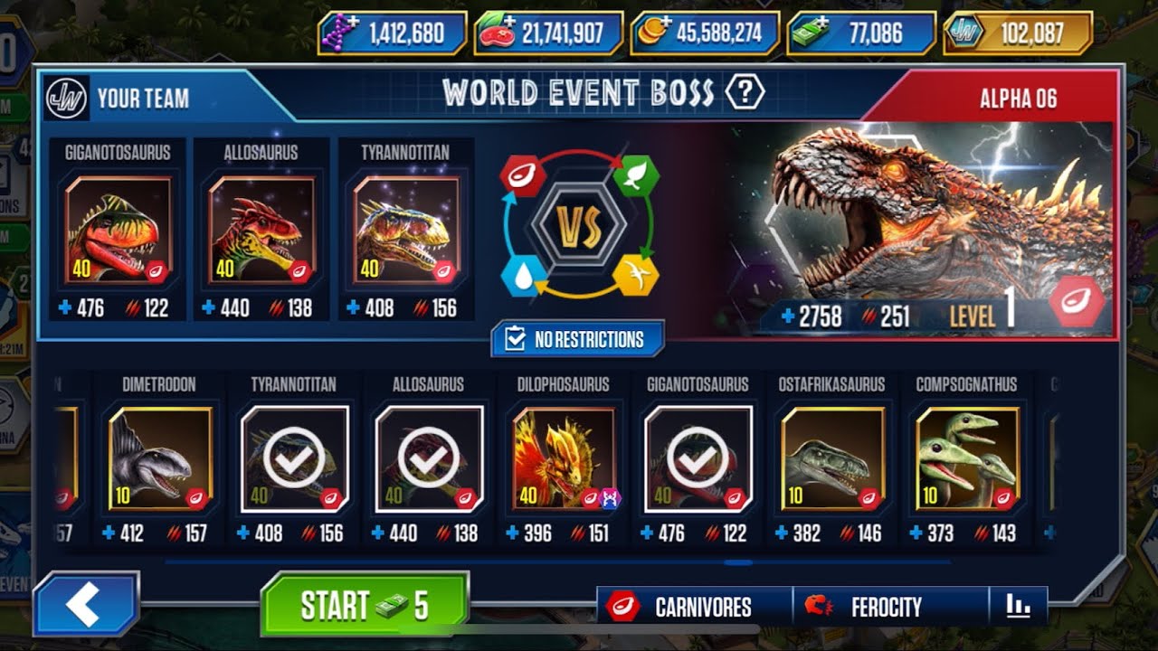 HATCHERY COMPLETE (25) - JURASSIC WORLD THE GAME