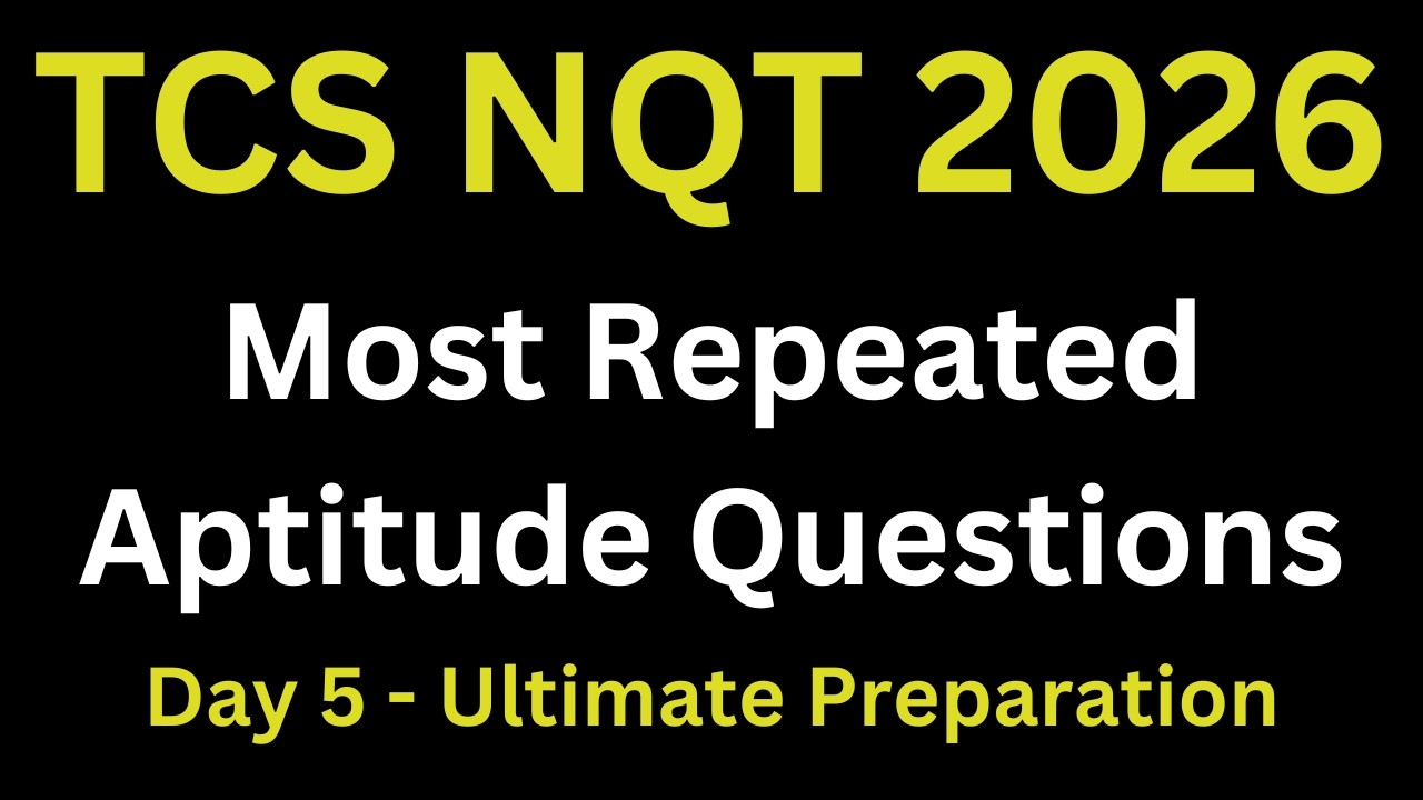 TCS NQT Previous Year Question Paper | TCS NQT Most Repeated Aptitude Questions | TCS NQT 2026