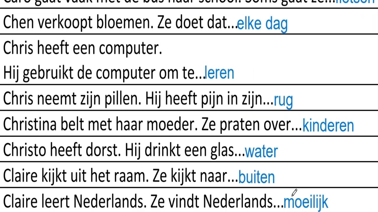 Spreken A1 | Zinnen afmaken 2 تكملة الجمل