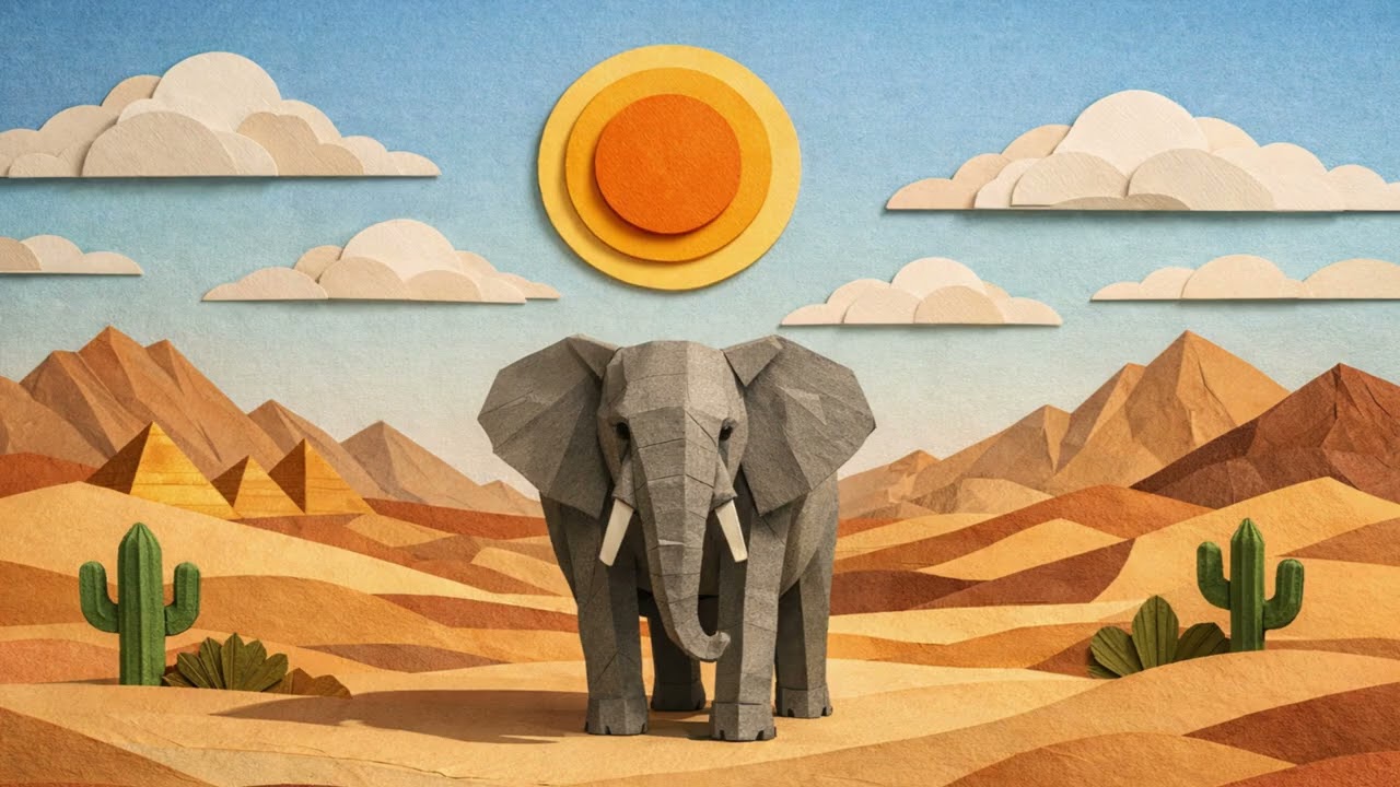 Elephant TV Art | Desert Wall Art For TV | TV Background Art 2 Hours