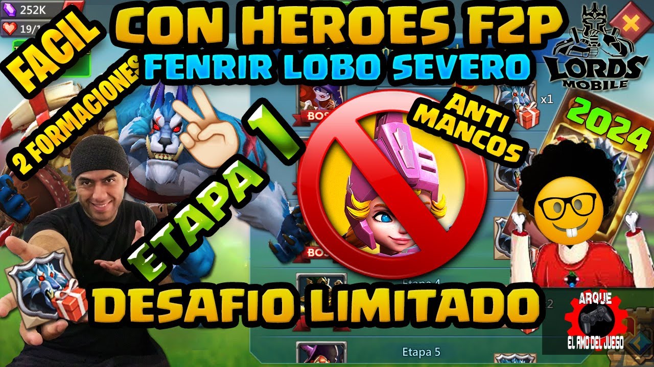 DESAFIO LIMITADO SED DE SANGRE ETAPA 1 FENRIR LOBO SEVERO V2 LORDS MOBILE 2024 🤗🐺🔓⁉️✅
