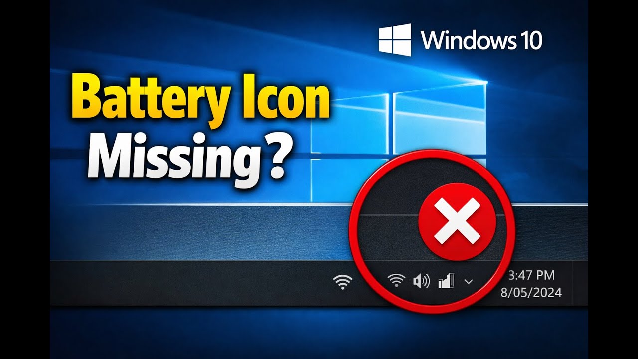 Windows 10 Battery Icon Not Showing in Taskbar? Power Button Greyed Out